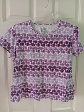 Purple Seashell Tee Croft & Barrow Size PL